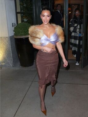 YSL FW 2003 runway silk skirt